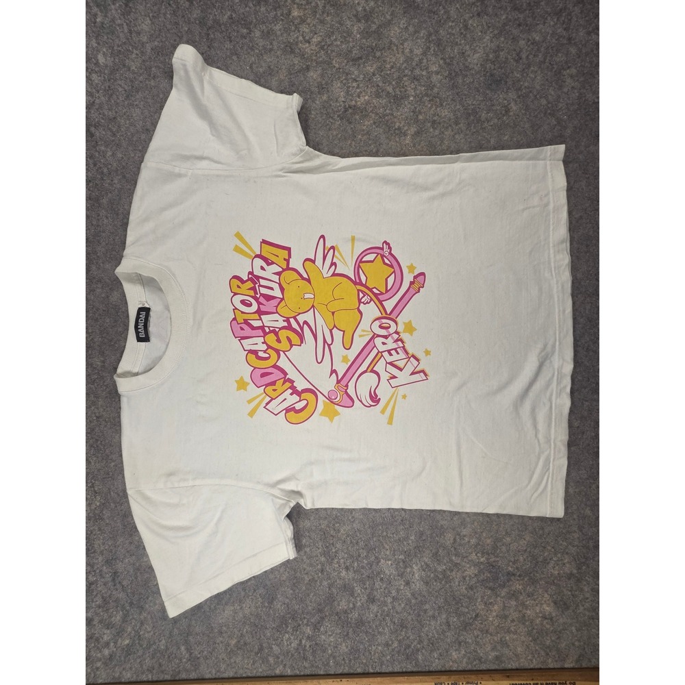 Bandai Cardcaptor Sakura Kero Graphic Tee White Anime Short Sleeve Shirt Size M